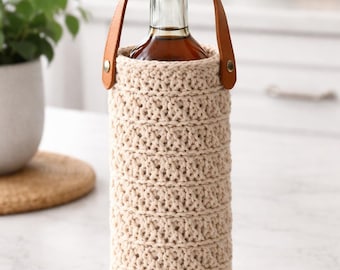 Wine bottle caddy beginner friendly crochet