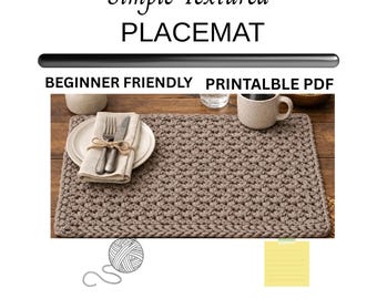 Descarga instantánea en PDF de mantel individual de algodón a crochet fácil