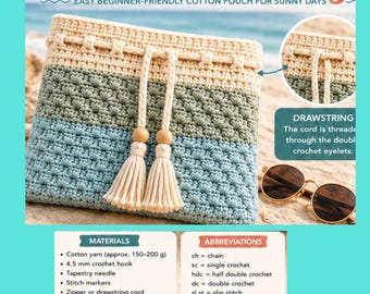 Beachy Boho Crochet Bag Pattern | Summer Tote, Market Bag (PDF Download)