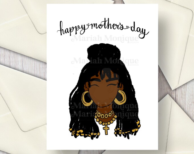 Mother's Day Greeting Card Black Children Black Mom