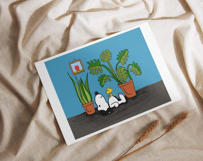 Snoop Nostalgic Illustration Matte Art Print PBS 2000s comic cartoon Charlie Dog