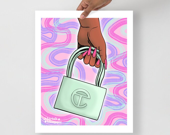 Telfar Mint Bag Wavy Pastel Poster Print