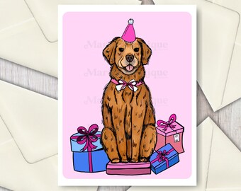 Dog Birthday Greeting Card | Golden Retriever