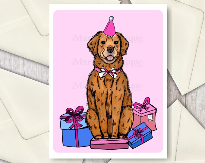 Dog Birthday Greeting Card | Golden Retriever