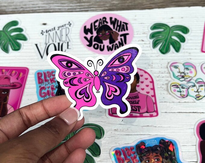 Butterfly Girl Vinyl Sticker