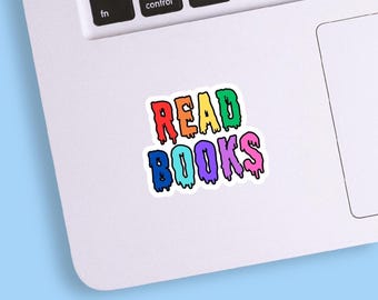 Read Books Sticker – Colorful Bookish Vinyl Decal for Kindle, Laptop