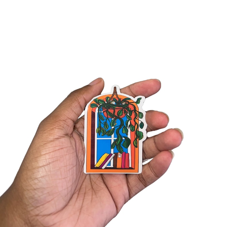 Bookshelf Vinyl Sticker Plant Lover Bookish Kindle Sticker Plants