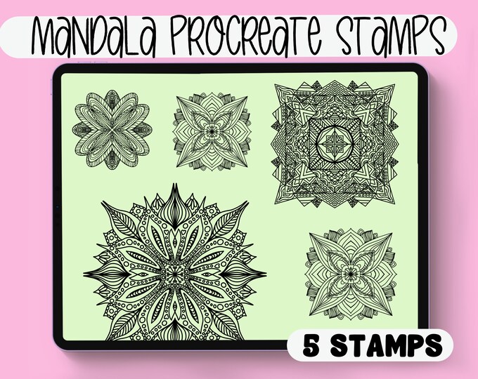 Mandala Procreate Hand drawn Stamps Brushes
