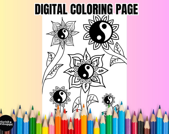 Yin & Yang Coloring Page | Digital Download