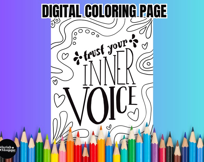 Inner Voice Coloring Page | Digital Download