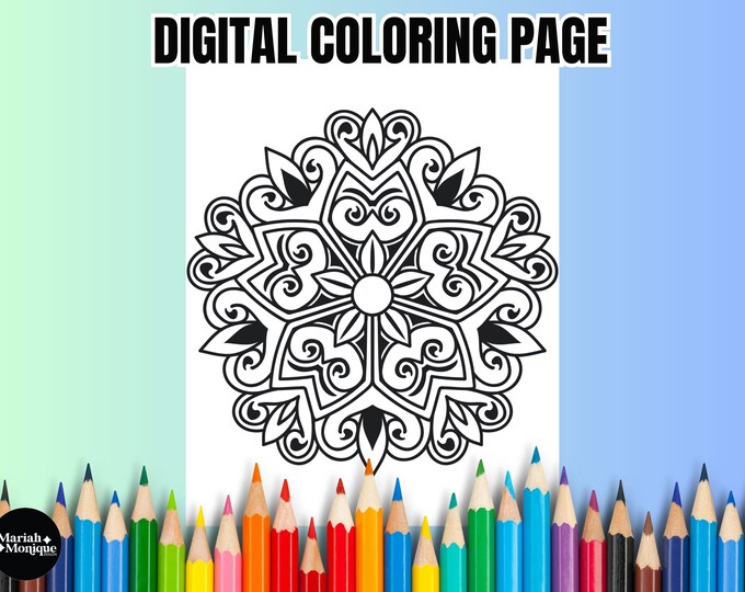 Mandala Coloring Page | Digital Download