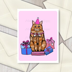 Birthday Card Cat Cute Card for Girls or Boys Greeting Card Cat Lover| A2 Greeting 4.25x5.5” – Card for Friends, Family, or Partner