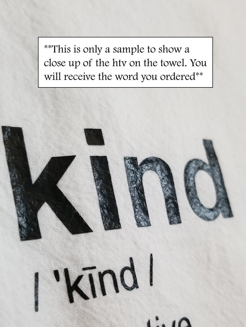 Kind Definition Flour Sack Towel Words with Meaning Kitchen Etsy
