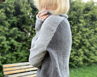 Pull en tricot Chunky, Pull Big Sweat, Chandail en laine Chunky, Pull Boho, Tricot femme, Pull en laine, Pull décontracté, Pull en tricot ample,