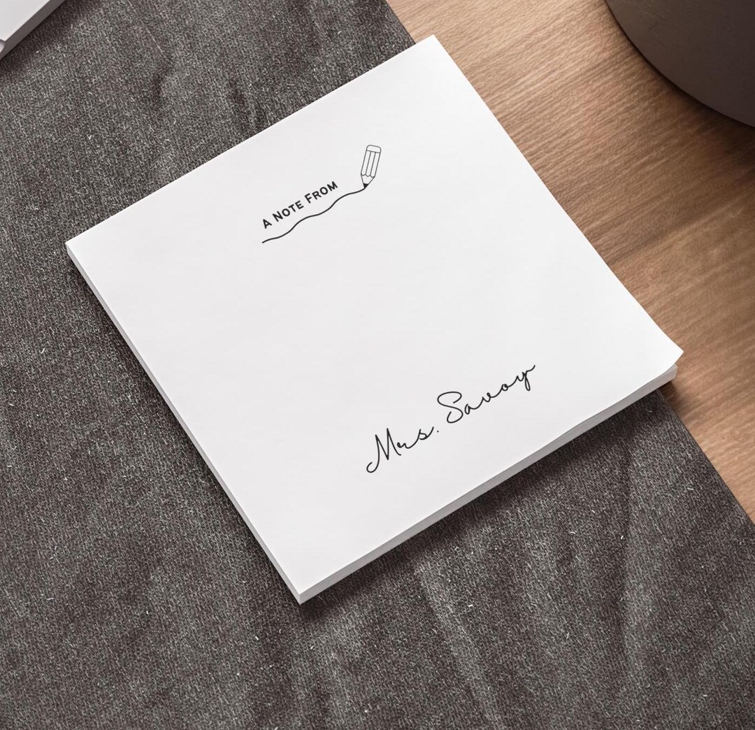 Personlaized Note Example Unique Personalized Notepads | Custom Notes for Teachers, Doctors, and ...