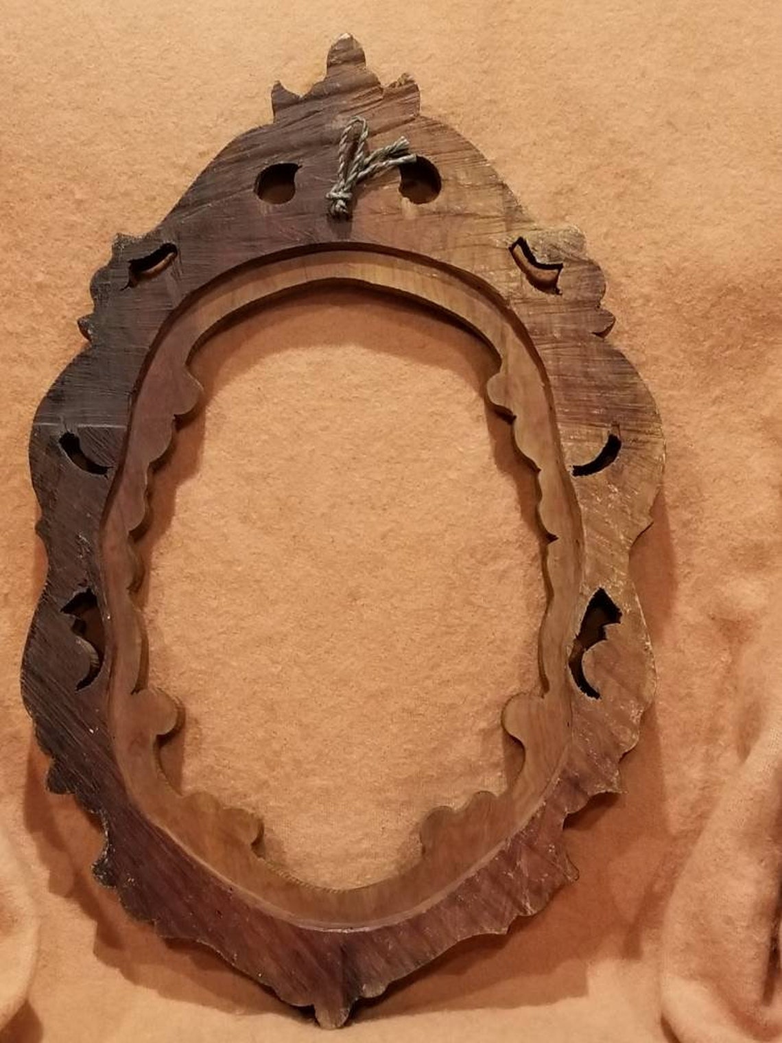 Vintage hand carved wood frame Etsy