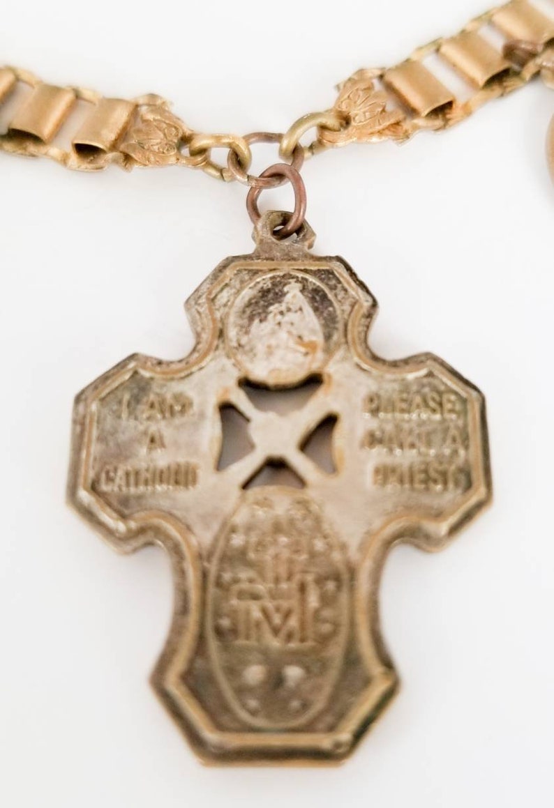 Vintage Catholic necklace gold filled Catholic charm Etsy