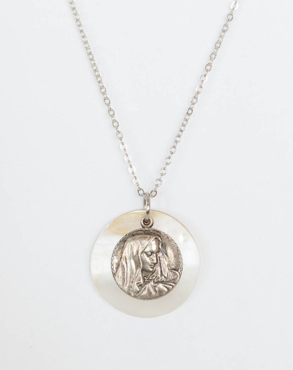 Vintage Religious Necklace Virgin Mary Necklace Sterling Etsy UK