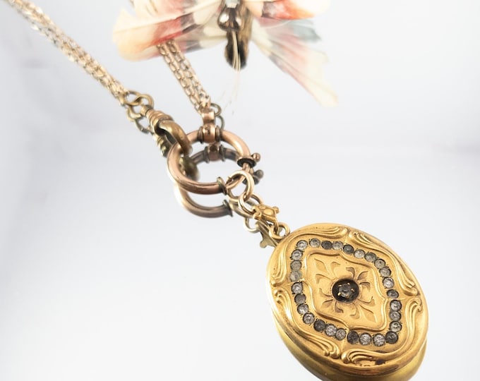 Antique Victorian Watch Chain Locket Necklace Gold Filled, Signed W ...