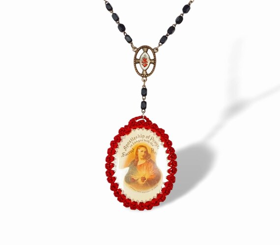 Scapular rosary necklace discount