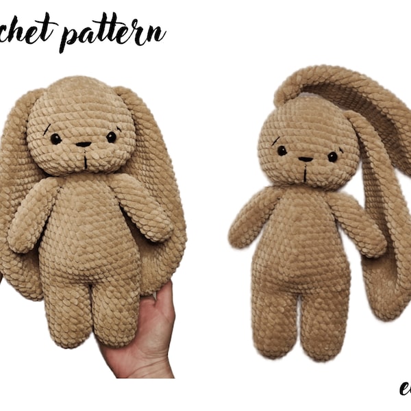 Crochet bunny pattern, Amigurumi bunny pattern, Stuffed bunny pattern, English pattern amigurumi pdf