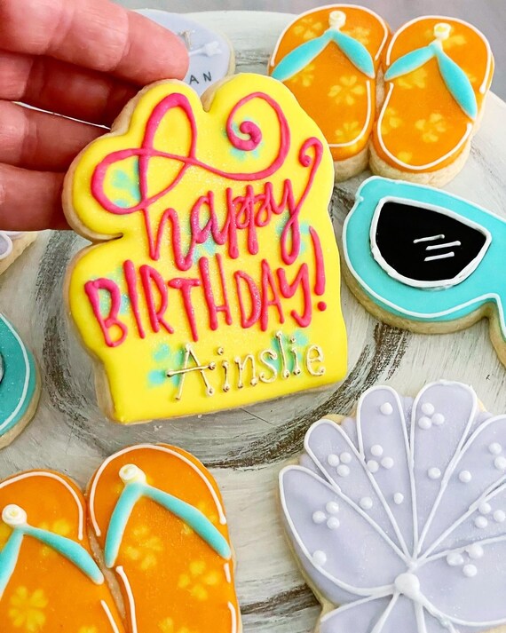 Happy Birthday Name Plate Cookie Cutter or Fondant Cutter Etsy
