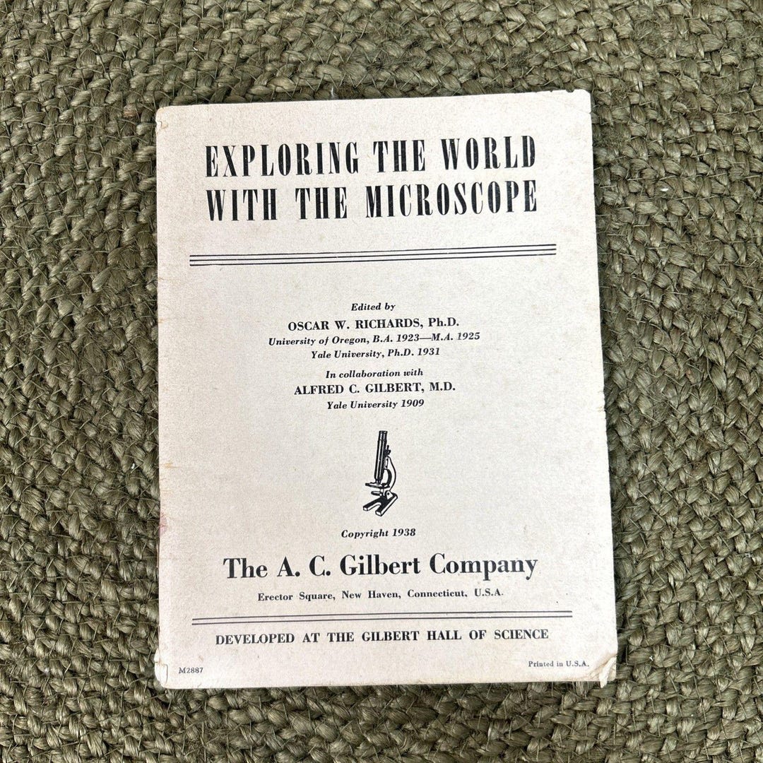 A C Gilbert Exploring the World With Microscope Pamphlet Instruction ...