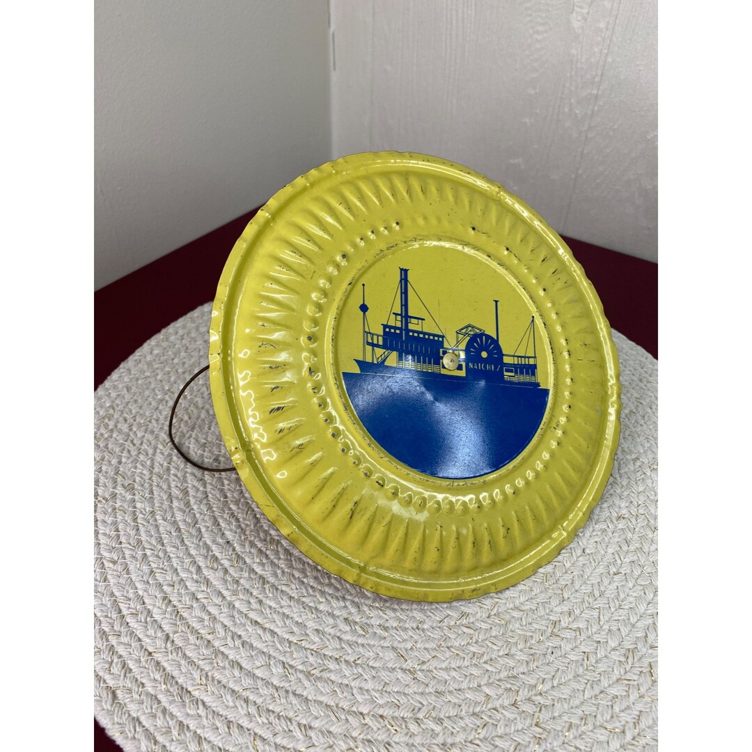 Vintage Metal Decorative Chimney Flue Cover Natchez Steamboat River ... - Vintage Chimney Flue