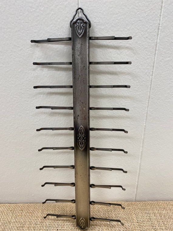 Antique Burt TiRak Co. Metal Tie Rack Closet Storage… Gem