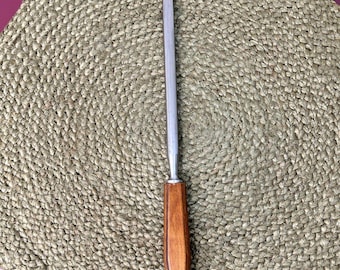 FLINT England Wood Handle Sharpening Steel Knife Sharpener Utensil Vintage 13