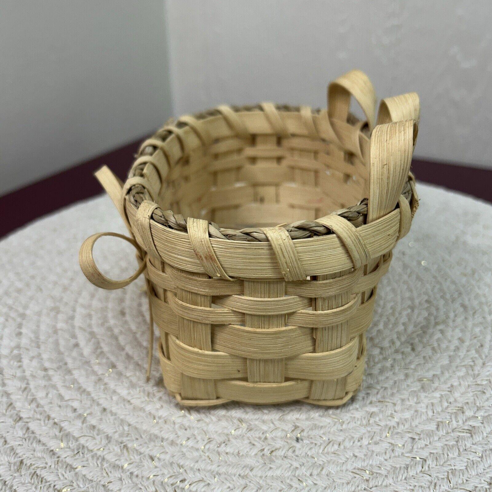 Hand Made White Oak Reed Basket Hanging Artist Signed With Bow - Etsy