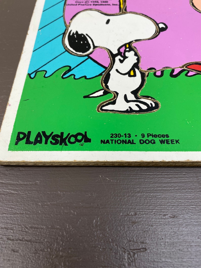 Playskool Peanuts Snoopy Lucy Board Puzzle National Dog Week 1958 United Features Syndicates 230-13 image 5