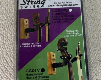 String Swing Violin Wall Hanger Hardwood Oak Home Studio Mount Bow Holder CC01V