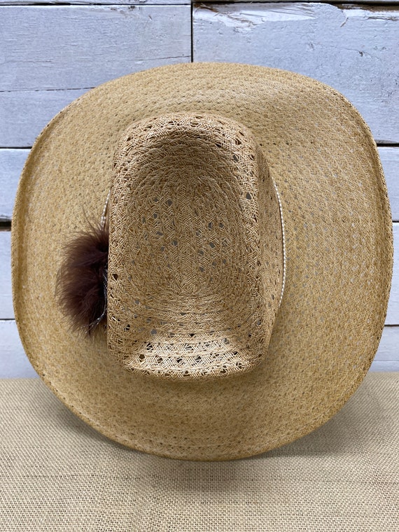 Hush Puppies Woven Straw Cowboy Hat Costume Gem