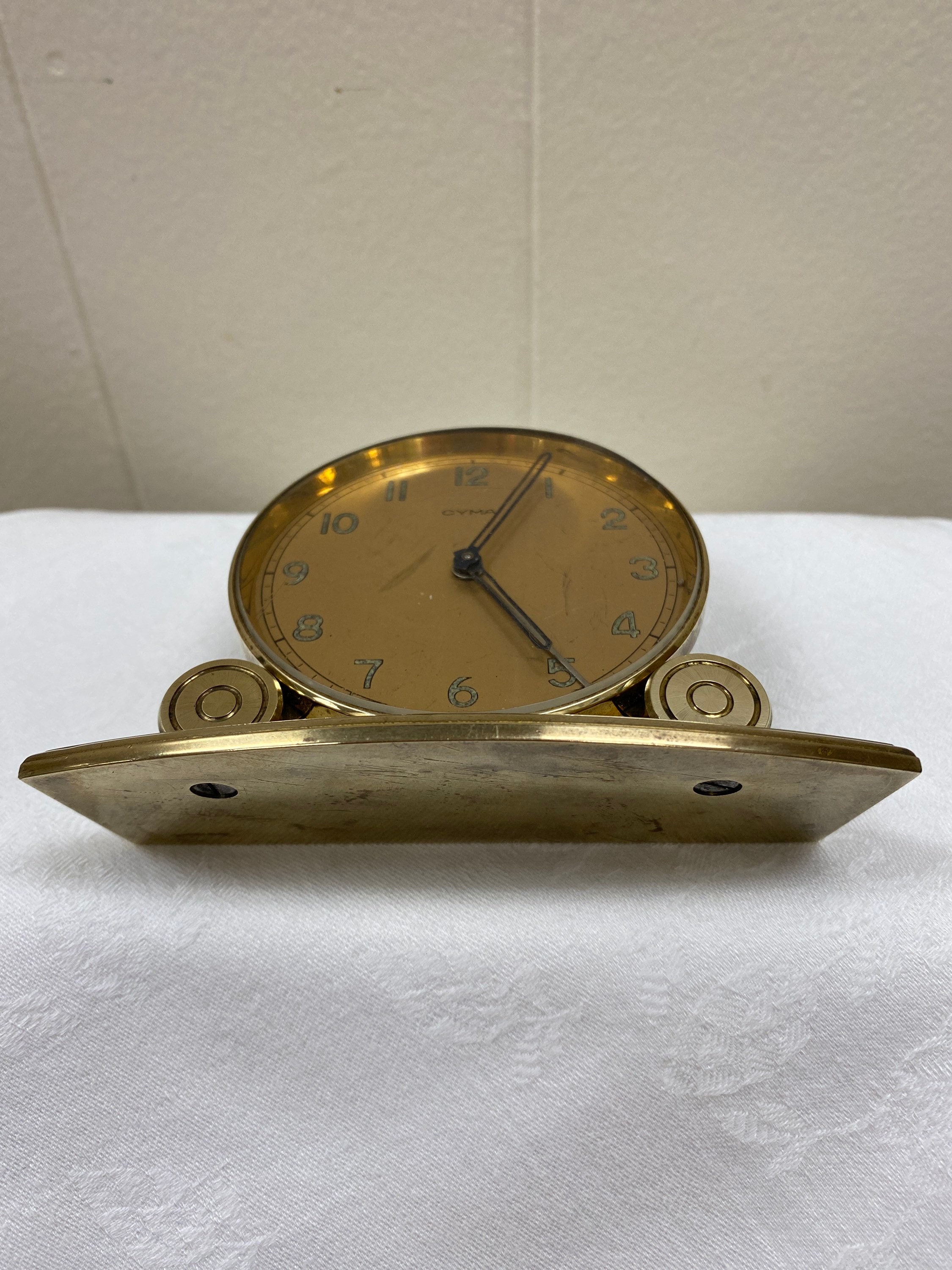 Antique Brass CYMA Watch Co. Swiss Wind up Alarm Clock Etsy