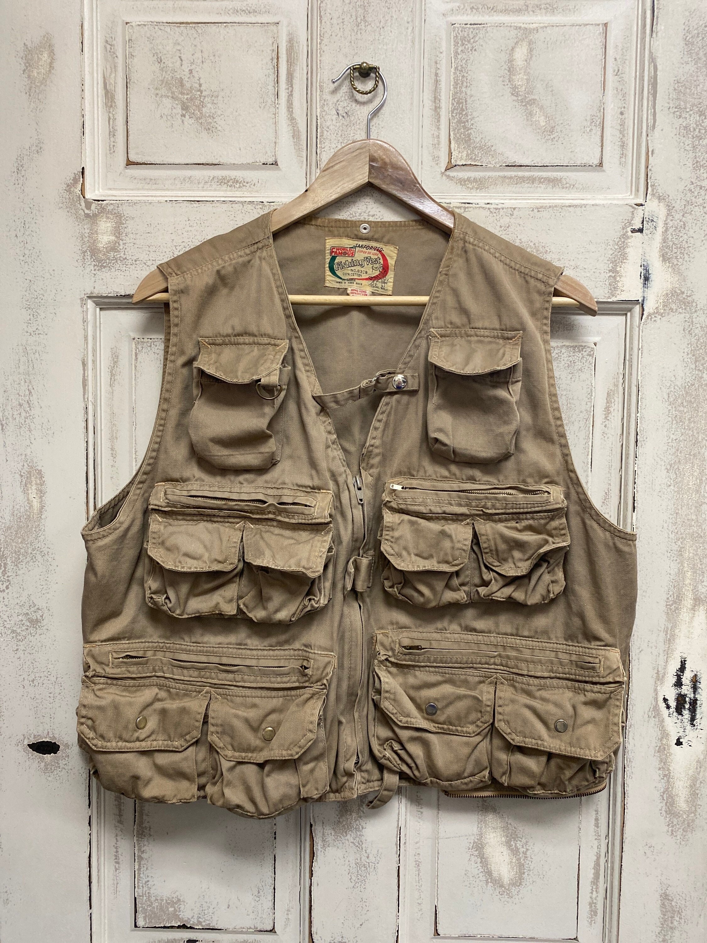 Vintage World Famous Fishing Vest Hunting Vest Sanforized Super DeLuxe Size  Medium