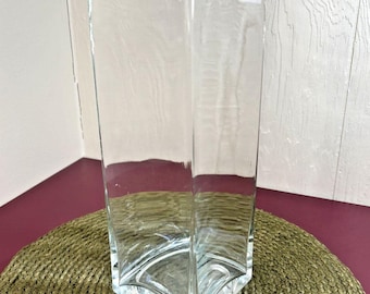 Large Glass Modern Style Clear Heavy Glass Vase Showers Weddings Home Decor 12