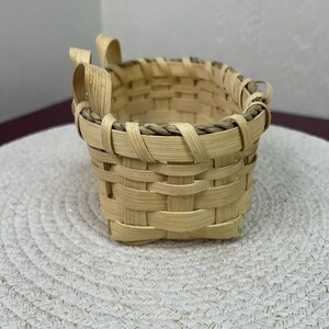 Hand Made White Oak Reed Basket Hanging Artist Signed With Bow - Etsy