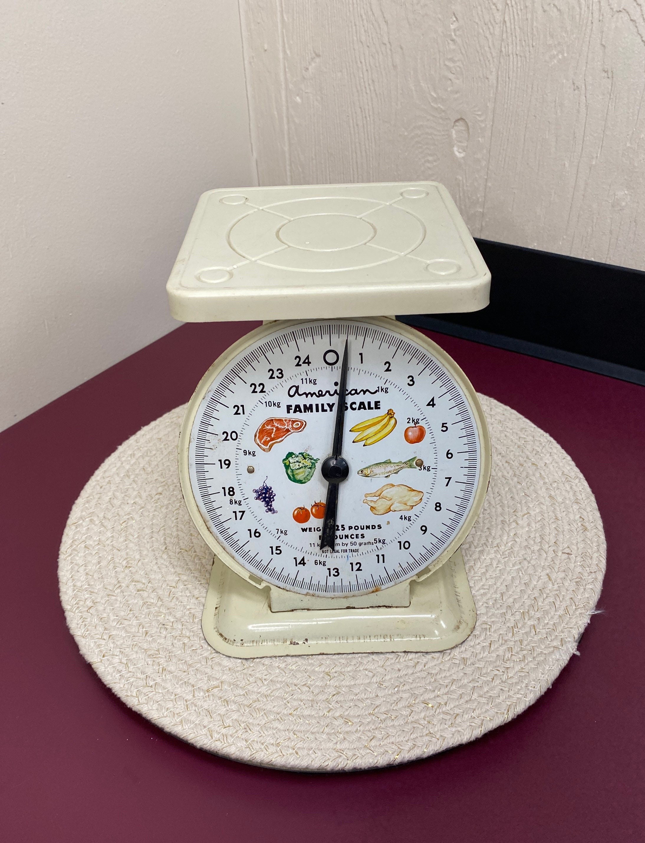 Vintage Scale, White American Family Scale, Kitchen Scale