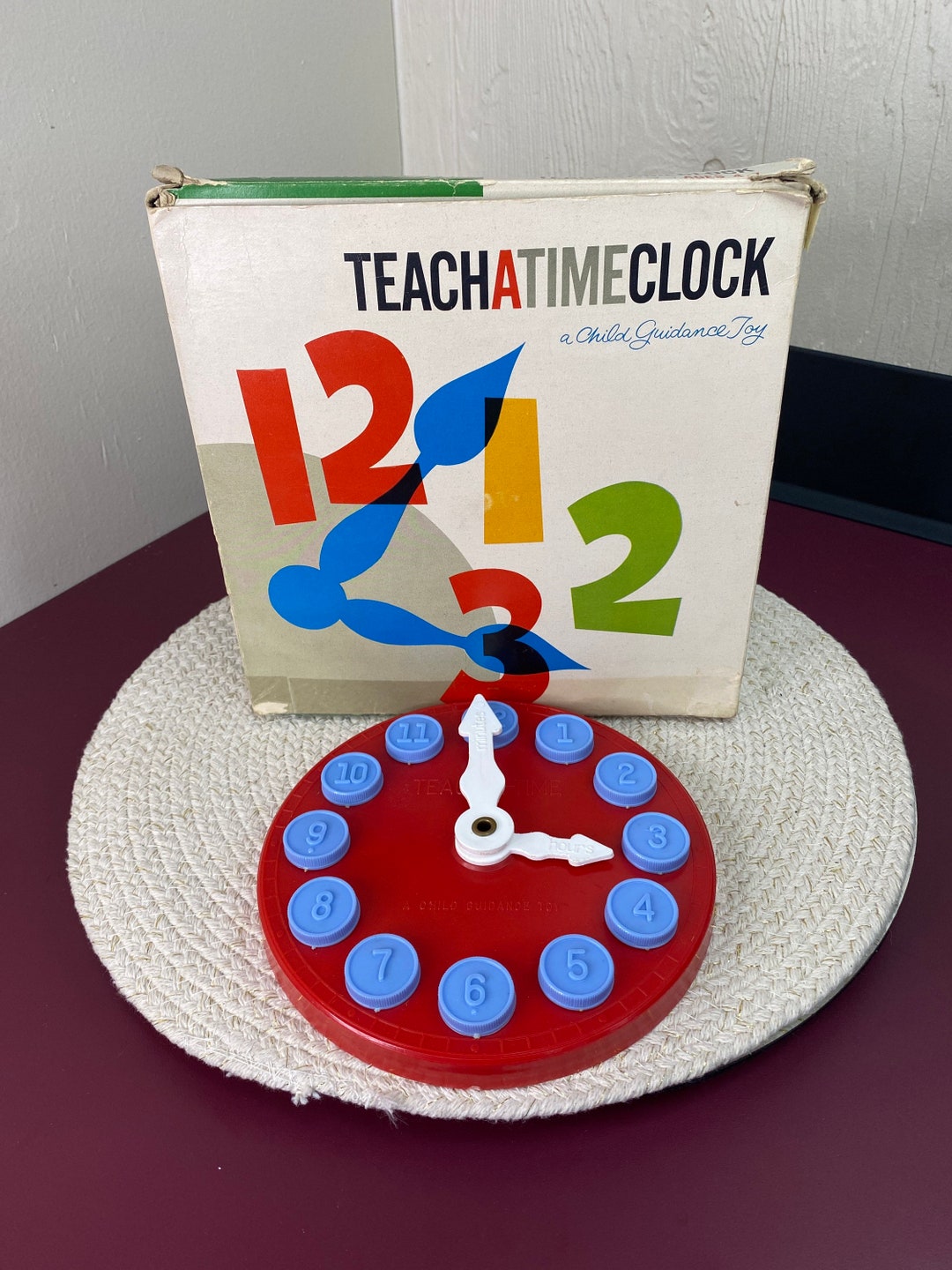 Vintage Child Guidance Toys Teach A Time Clock 1960 Age 47 Etsy
