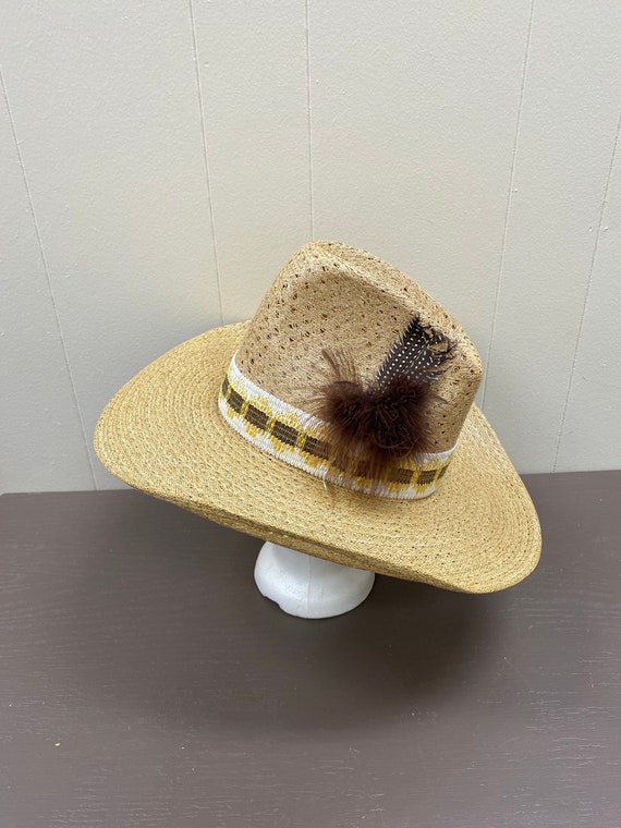 Hush Puppies Woven Straw Cowboy Hat Costume Gem