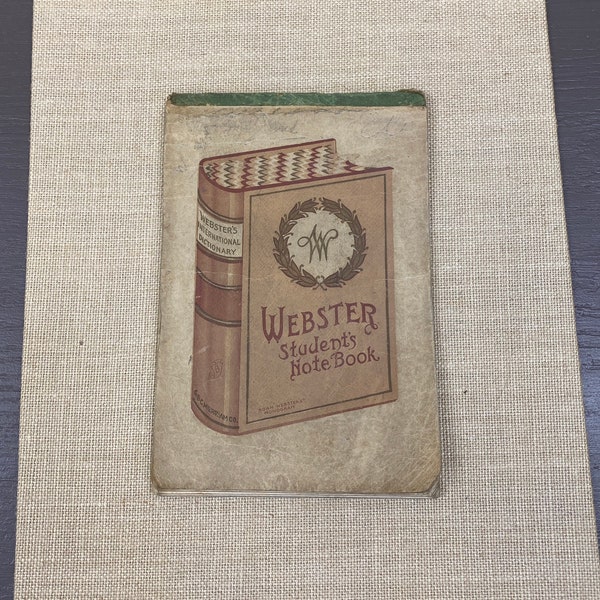 Antique Turn of Century Writings of Botany and Nature in Webster Student Notebook Antique Notepad Ephemera Long Hand Prose