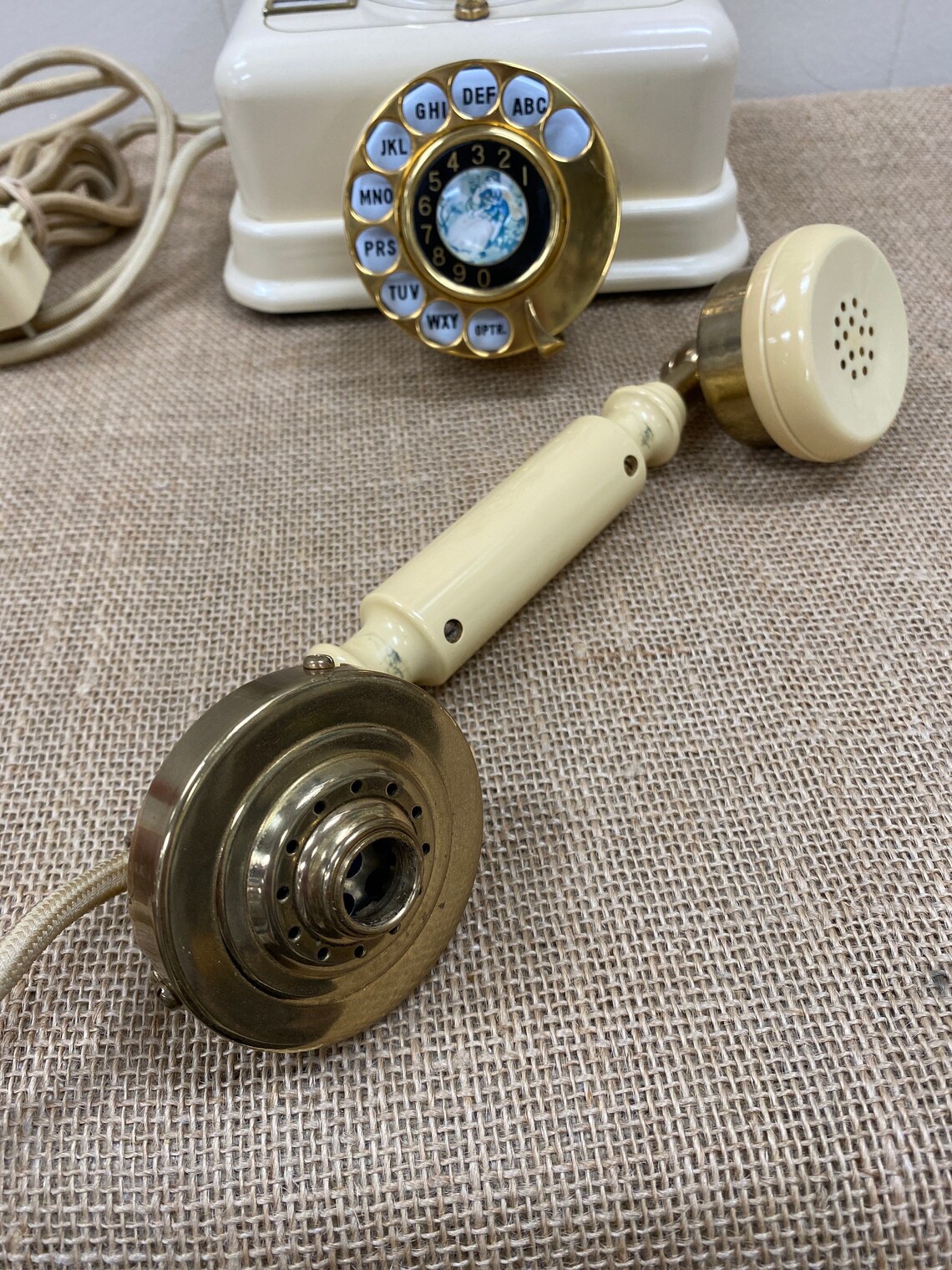 Antique Rotary Dial Cradle Handset Telephone with 4 Prong Etsy