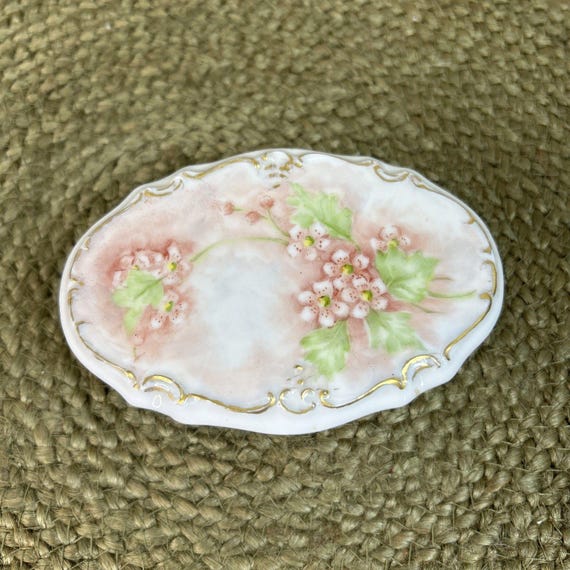 Hand Painted Limoge Style Floral Trinket Box Signed Sally Buchler 1969