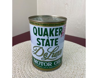 Vintage Quaker State Deluxe Motor Oil Metal Container Opened - Etsy