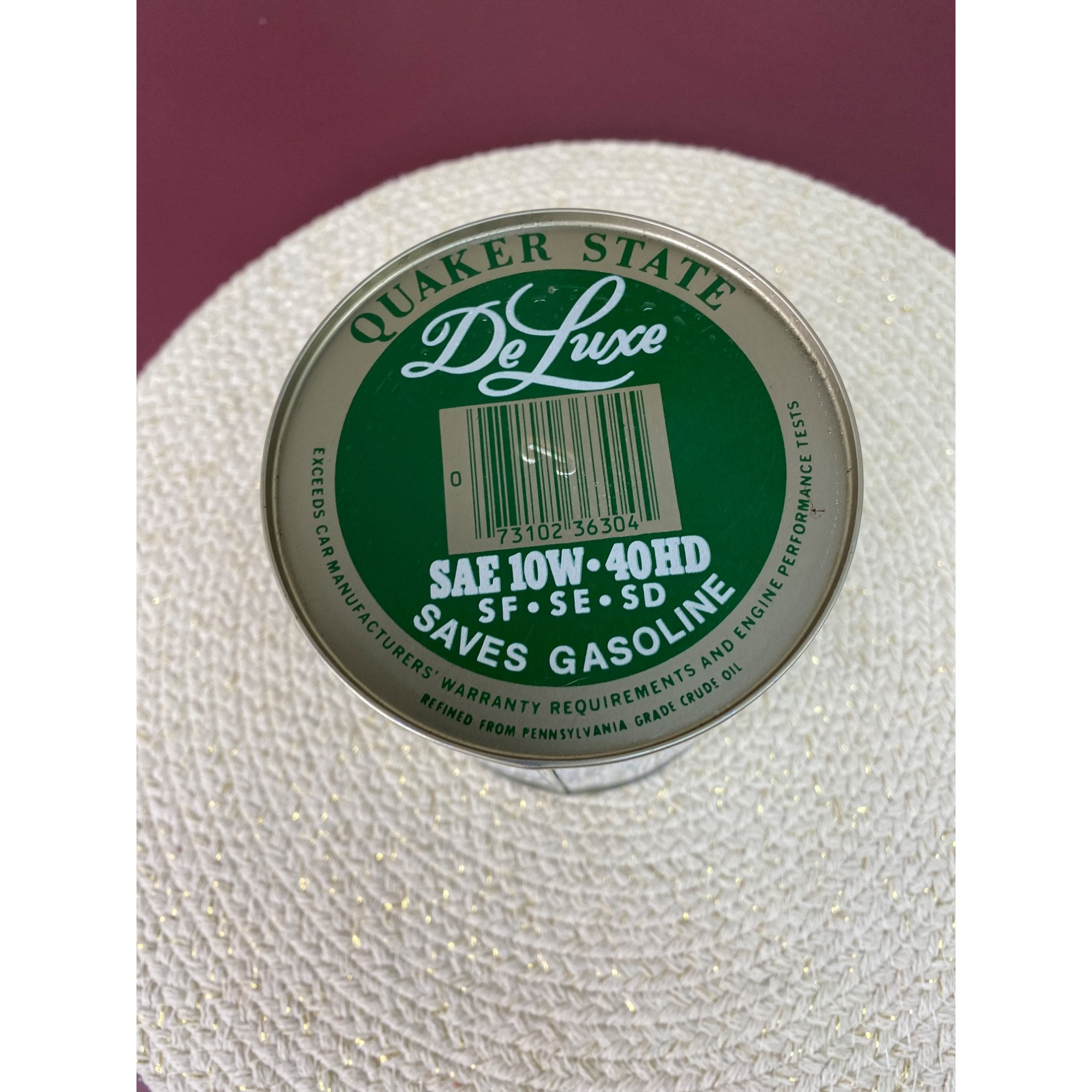 Vintage Quaker State Deluxe Motor Oil Metal Container Opened - Etsy
