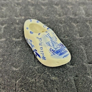 Vintage Miniature Hand Painted Delft Blue Holland Dutch Windmill Ceramic Clog