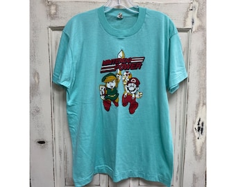 NOS Nintendo Power Mario Zelda Single Stitch Screen Print TShirt 1986 Screen Stars Large