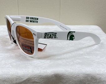 Michigan State University White Sunglasses Maxx HD UV400 High Density Driving