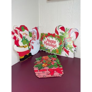 Vintage Cardboard Christmas Holiday Cutout Decorations 1960s